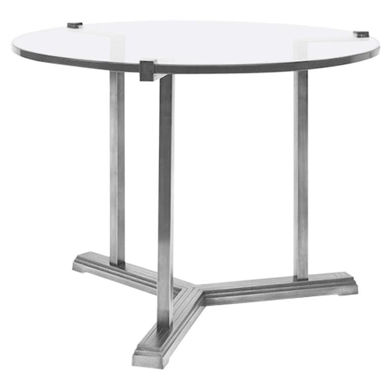 Peter Ghyczy Side Table Pivot 'T82' Steel / Clear Glass