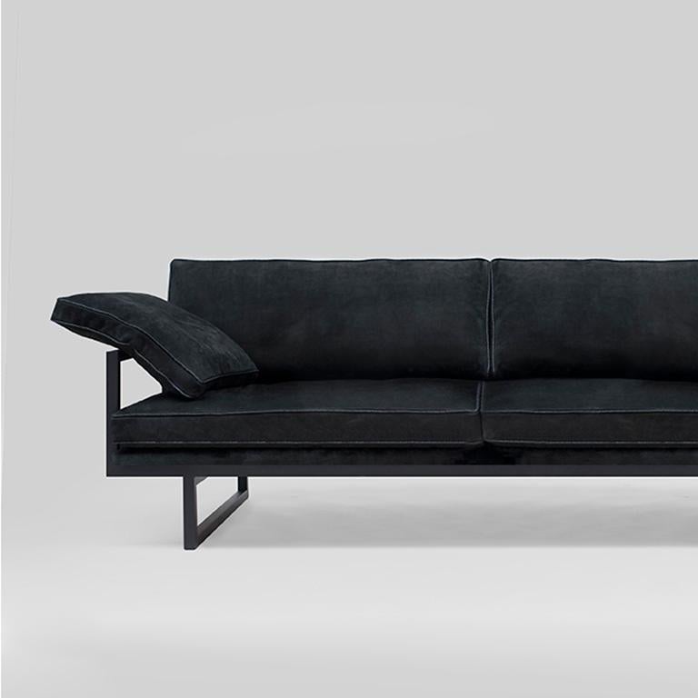 Modern Peter Ghyczy Sofa Urban Brad 'GP01' Charcoal or Black Fabric