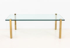 Peter Ghyczy Style Brass and Glass Coffee Table