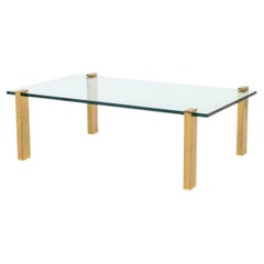 Peter Ghyczy Style Brass and Glass Coffee Table