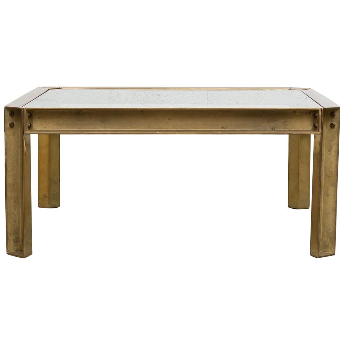 Peter Ghyczy T09 Brass and Glass Industrial Style Coffee Table