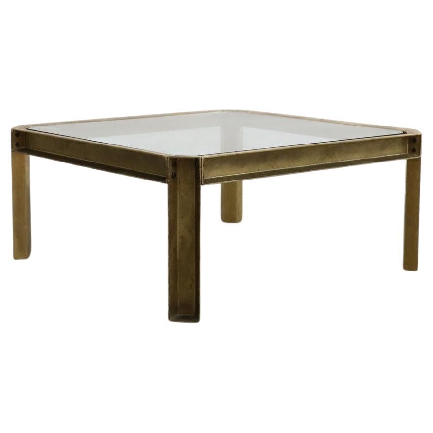Peter Ghyczy T09 Brass and Glass Industrial Style Coffee Table