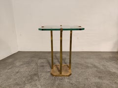 Peter Ghyczy T18 Glass and Brass Side Table
