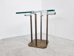 Peter Ghyczy T18 Glass and Brass Side Table