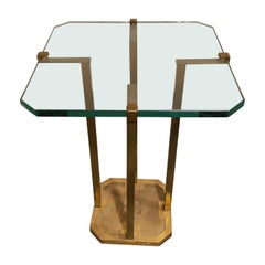 Peter Ghyczy T18 Glass and Brass Side Table