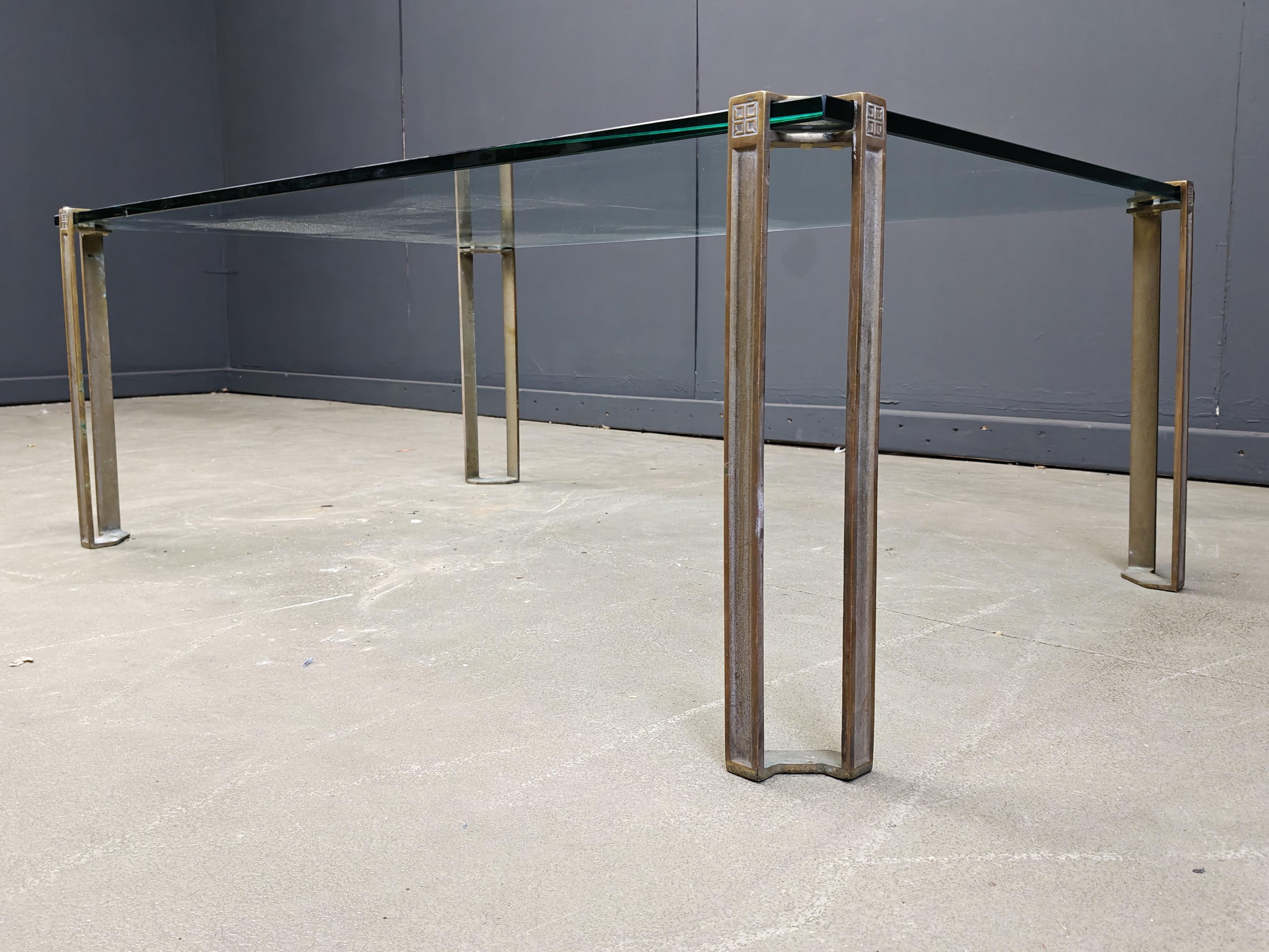 Fin du 20e siècle Peter Ghyczy T24 Pioneer Verre et laiton moulé rectangulaire Café en vente