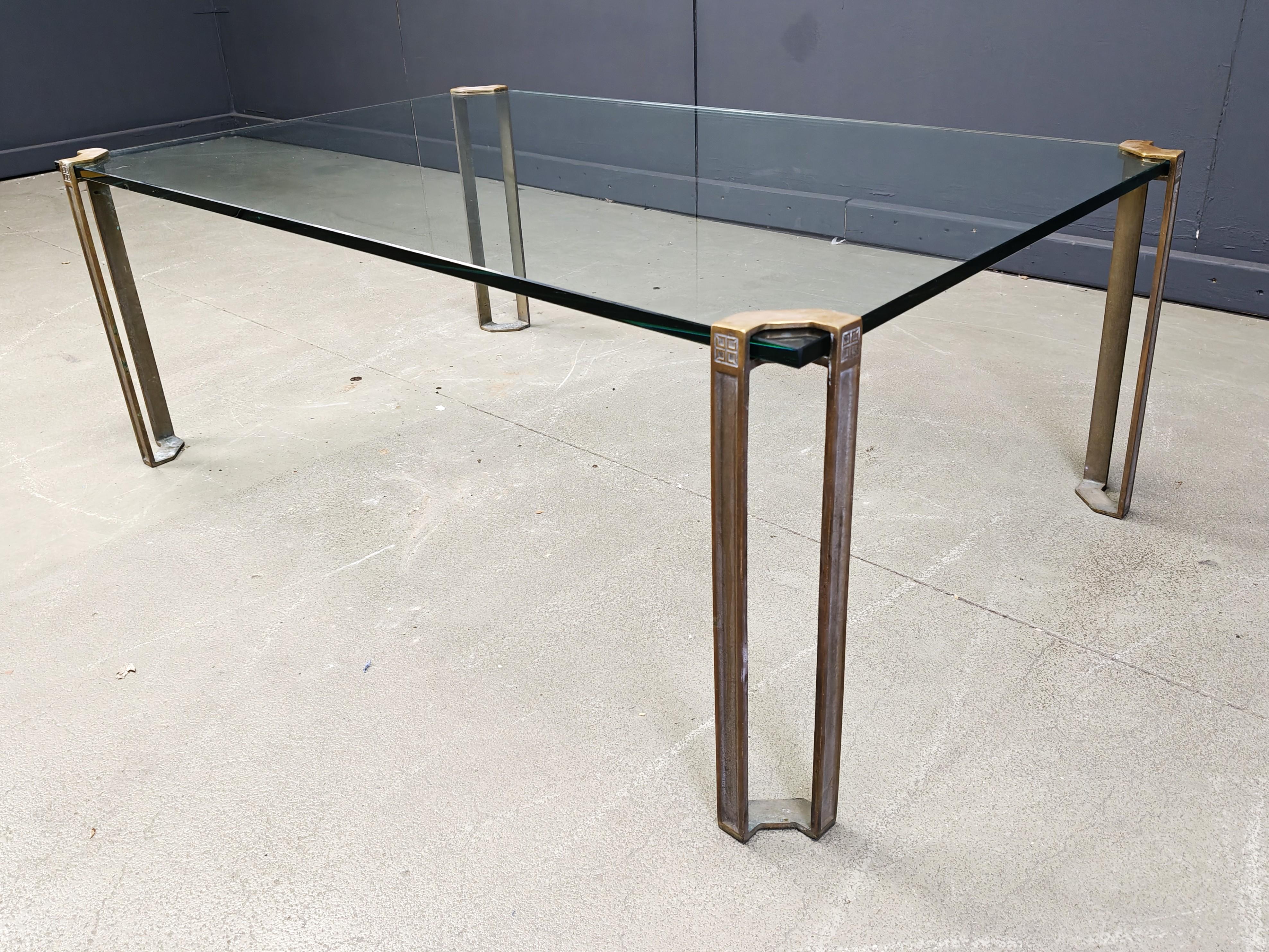 Laiton Peter Ghyczy T24 Pioneer Verre et laiton moulé rectangulaire Café en vente