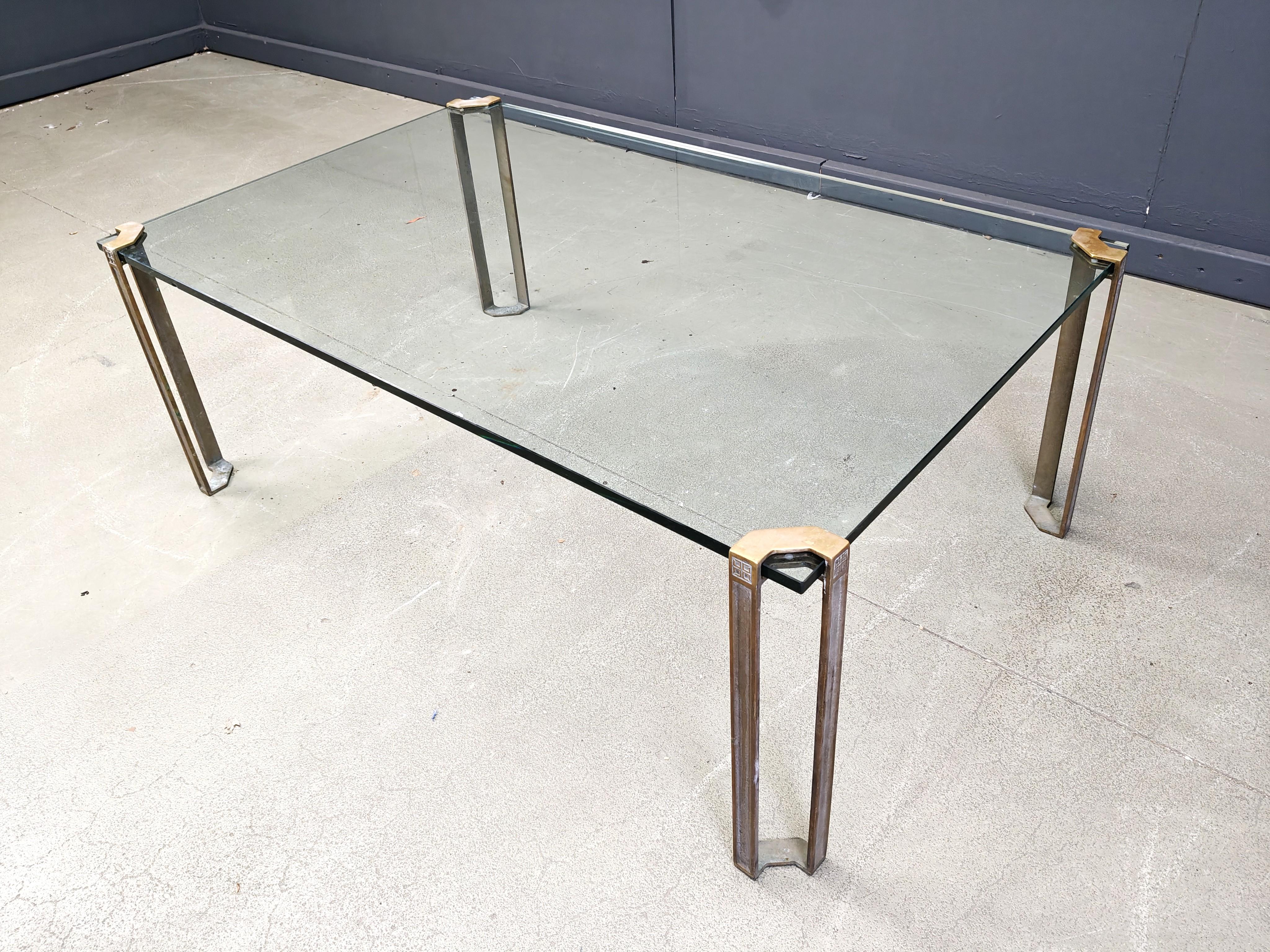 Peter Ghyczy T24 Pioneer Verre et laiton moulé rectangulaire Café en vente 1