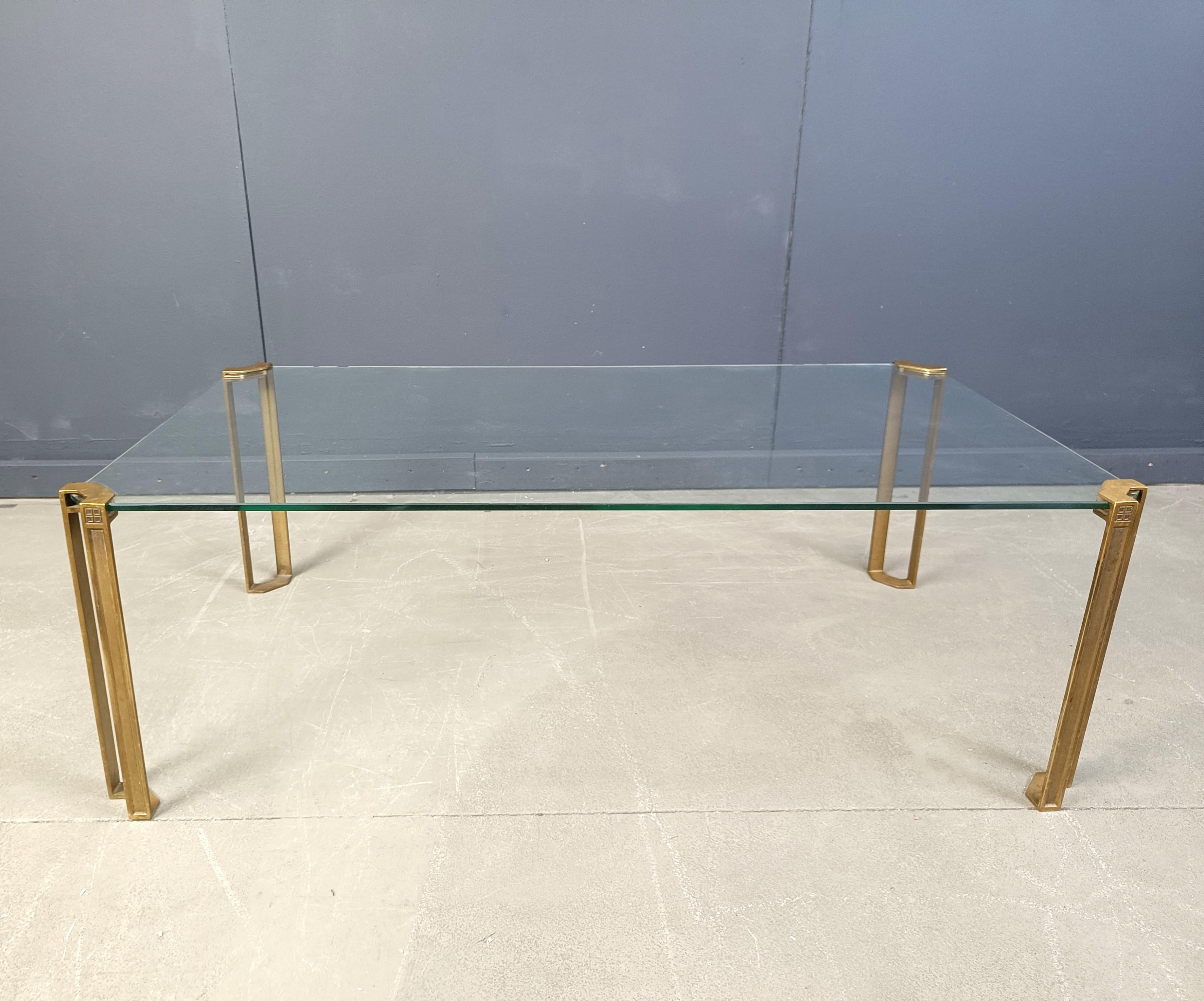 Peter Ghyczy T24 Pioneer Glass and Cast Brass rectangular Coffee For Sale 3
