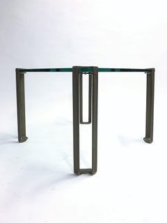 Peter Ghyczy T24 Pioneer Glass and Cast Brass Square Coffee or Side Table