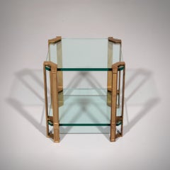 Peter Ghyczy T24 Side or Coffee Table Double Glas 70s Design 40x40x45