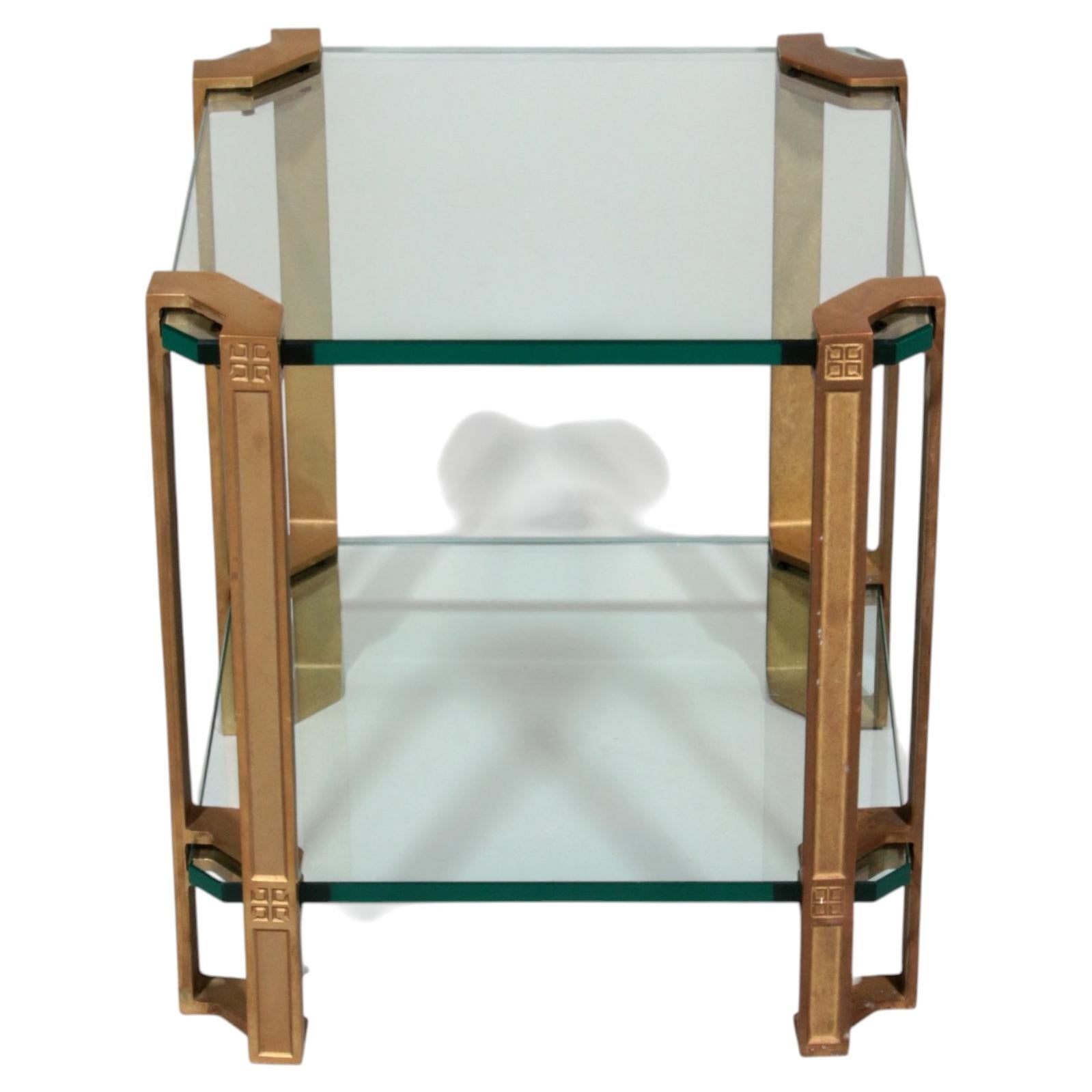 Peter Ghyczy T24 Side or Coffee Table Double Glas 70s Design 40x40x45 For Sale