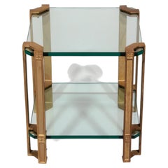 Peter Ghyczy T24 Side or Coffee Table Double Glas 70s Design 40x40x45