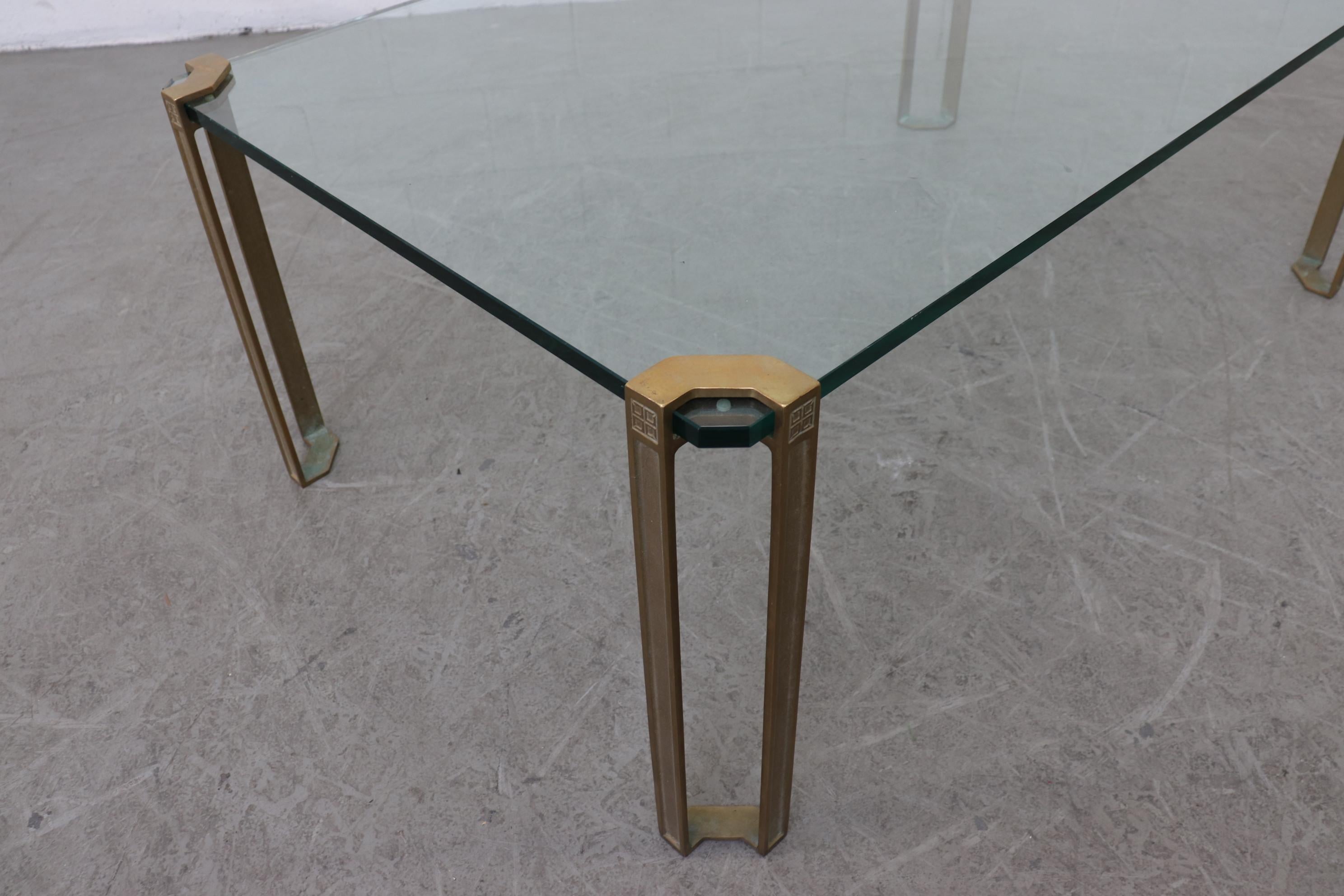 Late 20th Century Peter Ghyczy T24D Brass and Glass Single Tier Coffee Table