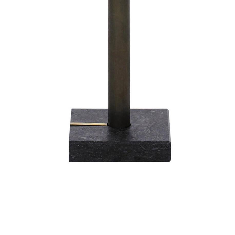 Modern Peter Ghyczy Table Lamp Urban 'MW08' Brass Patinated / Stone / Silk Bronze