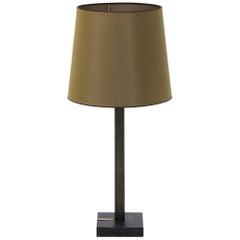 Peter Ghyczy Table Lamp Urban 'MW08' Brass Patinated / Stone / Silk Bronze