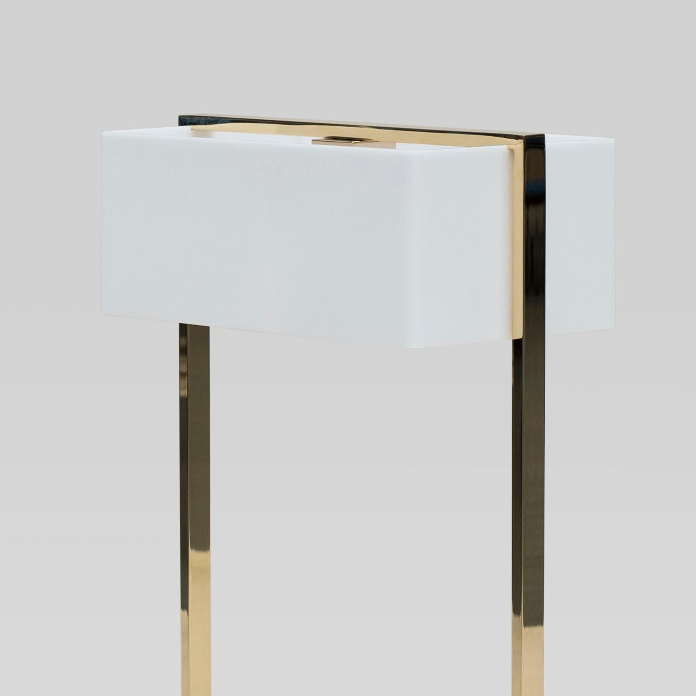 Dutch Peter Ghyczy Table Lamp Urban Tom 'MW10' Brass Gloss / Clear Glass
