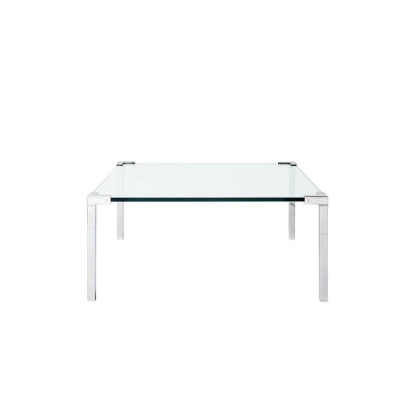 Modern Peter Ghyczy Table Pioneer 'T55' Aluminium / Steel / Clear Glass