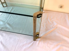 Peter Ghyczy Two-Tier Brass and Glass Coffee Table, 1970s