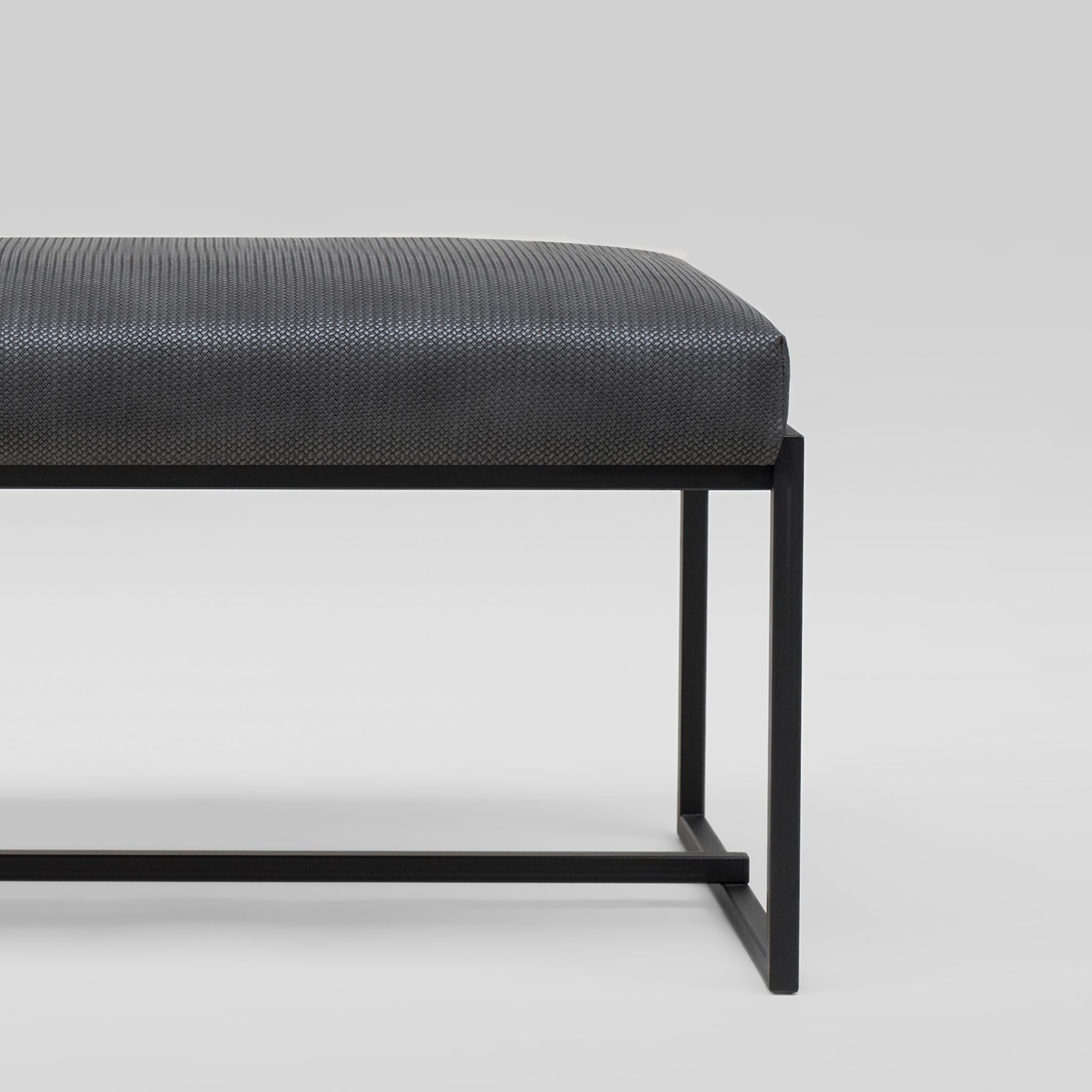 Modern Peter Ghyczy Bench Urban Grace 'GB03' Charcoal / Texturized Dark Fabric