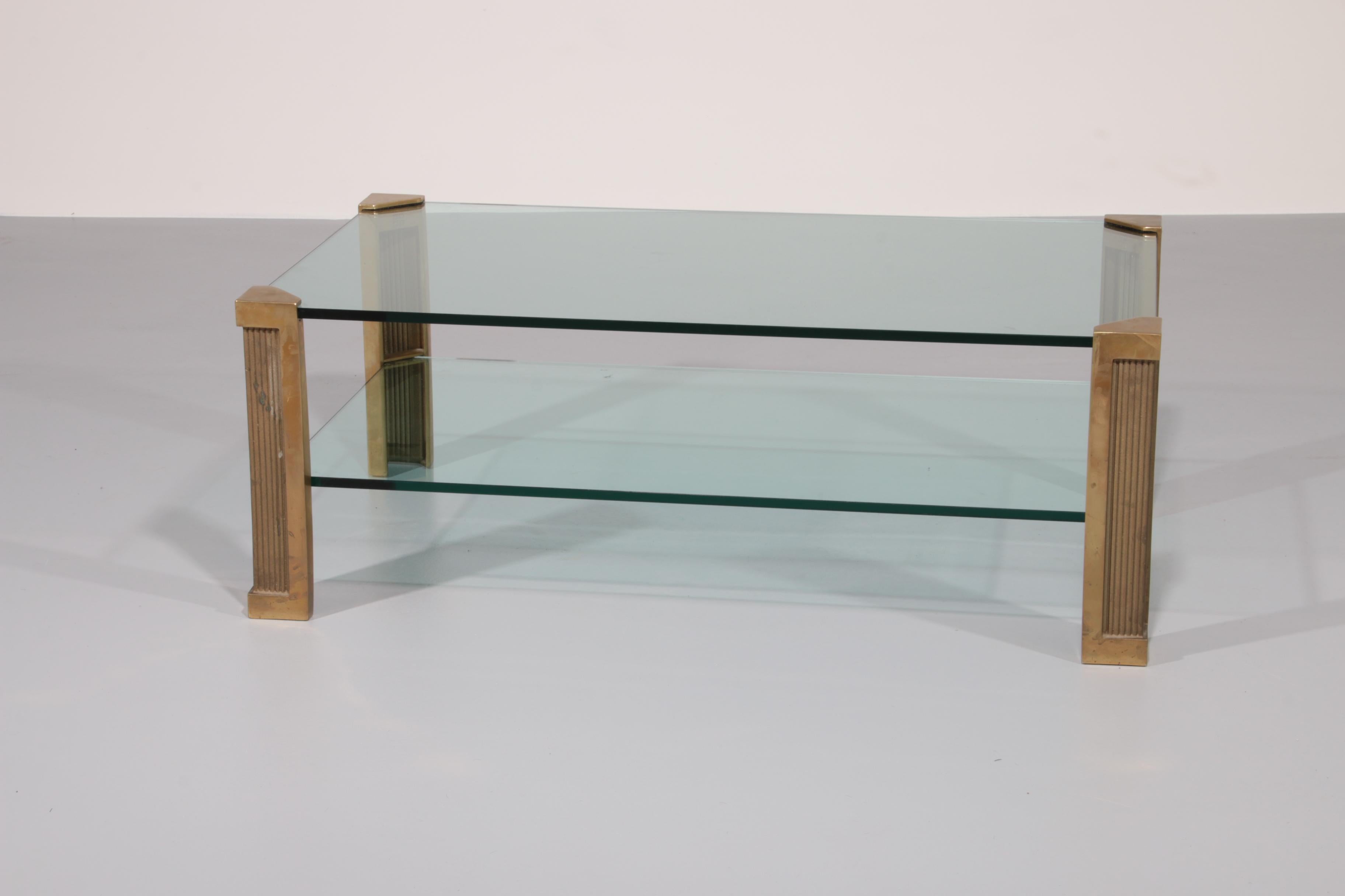 Table de salon en laiton modèle T14D 1970 Design néerlandais Peter Ghyzcy en vente 8