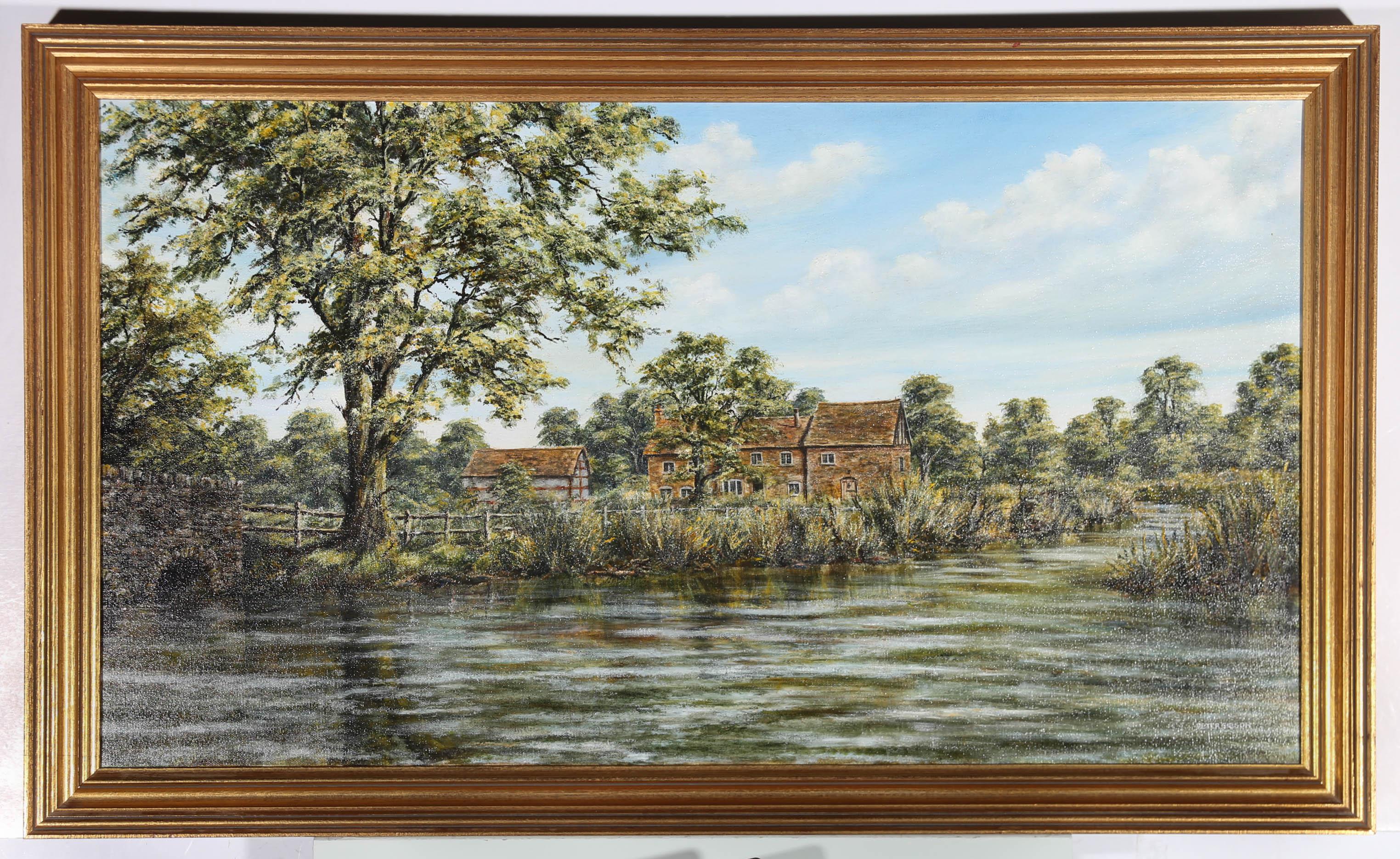 Peter Gibson - 20th Century Acrylic, Riverside Cottages For Sale 1