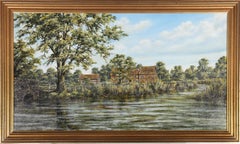 Peter Gibson - 20th Century Acrylic, Riverside Cottages