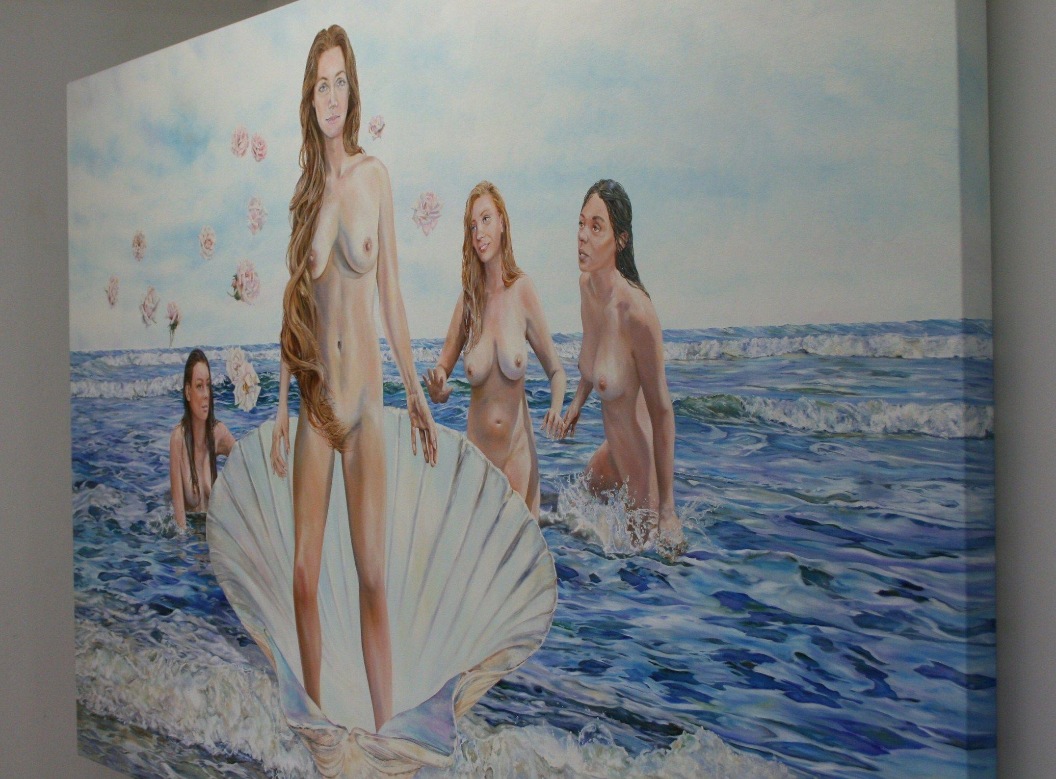 THE BIRTH OF VENUS, Painting, Oil on Canvas For Sale 1