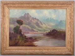 Peter Graham (1836-1921).  Olio su tela. Highlands scozzesi. 1880s