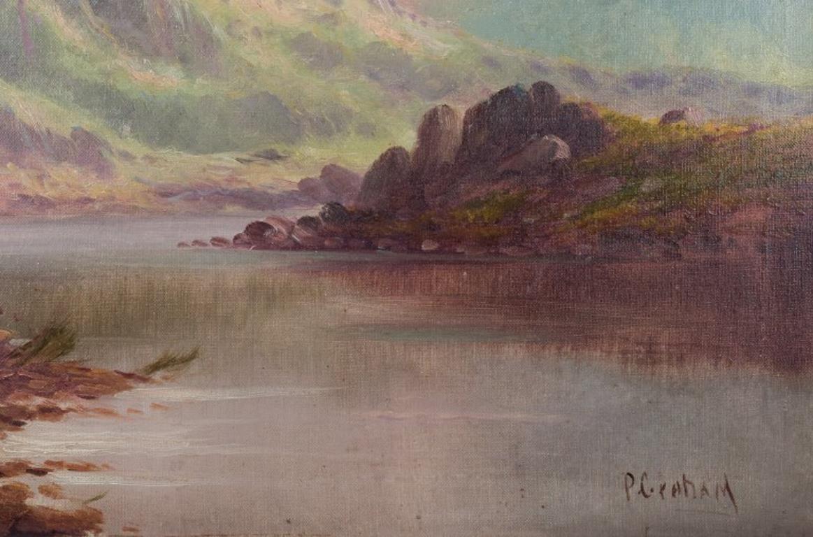 Peter Graham (1836-1921).  Öl auf Leinwand. Schottische Highlands. 1880er-Jahre (Spätes 19. Jahrhundert) im Angebot