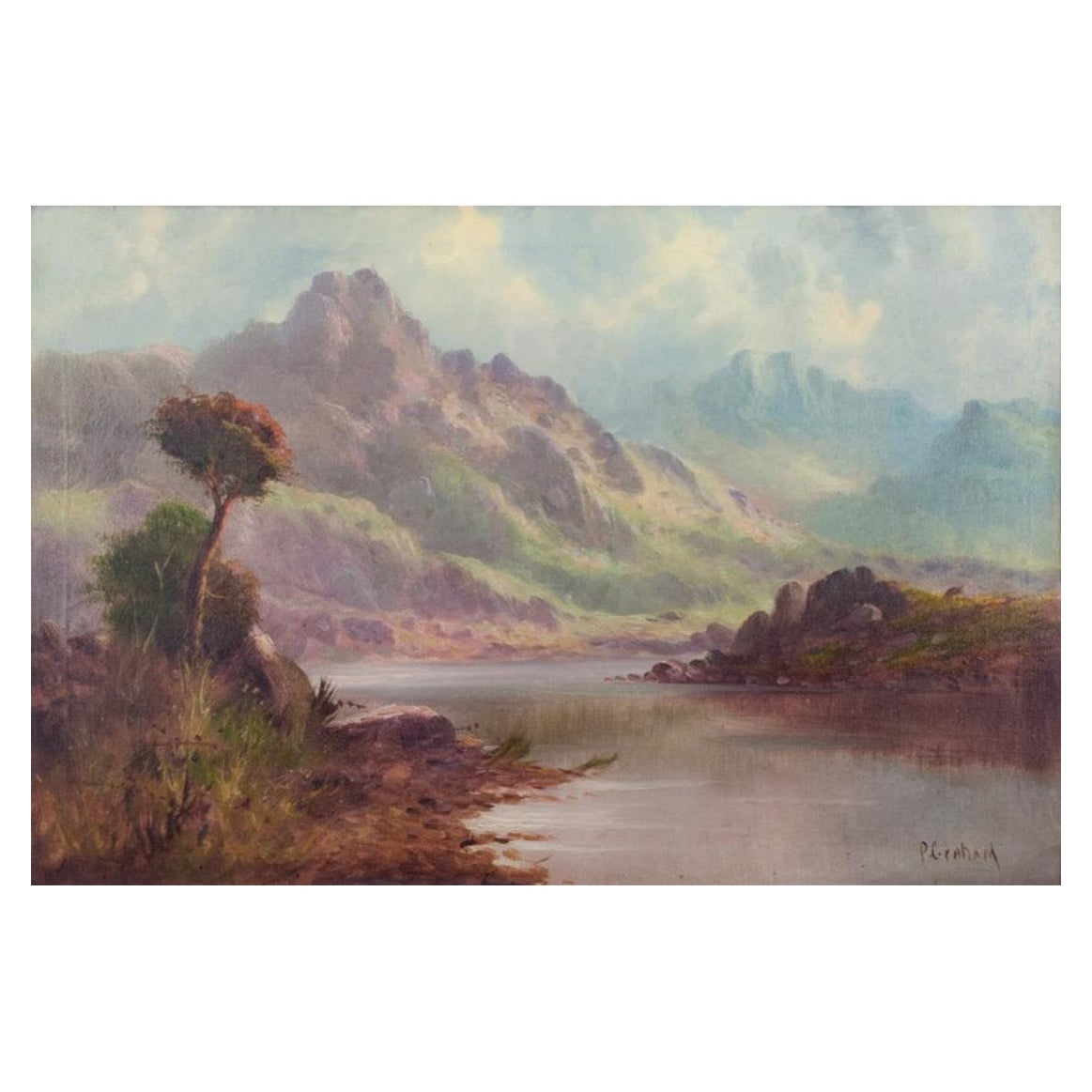Peter Graham (1836-1921).  Oil on canvas. Scottish Highlands. 1880s For Sale