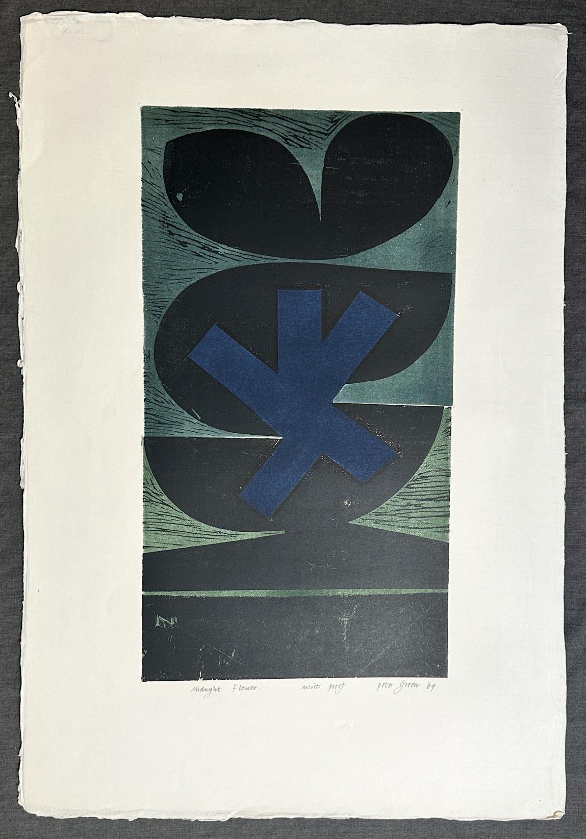 Fiore di mezzanotte 1969, xilografia di grandi dimensioni firmata e in edizione limitata 1