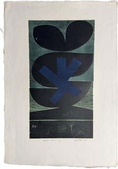 Midnight Flower 1969 Signed Limited Edition Large Woodcut