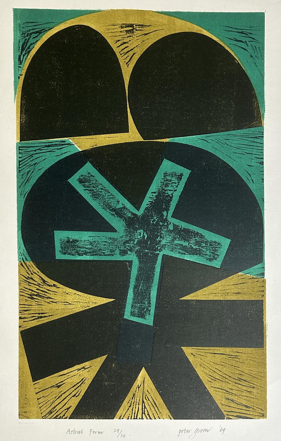 Peter Green Astral Form 1969 Signed Limited Edition Woodcut For Sale 1