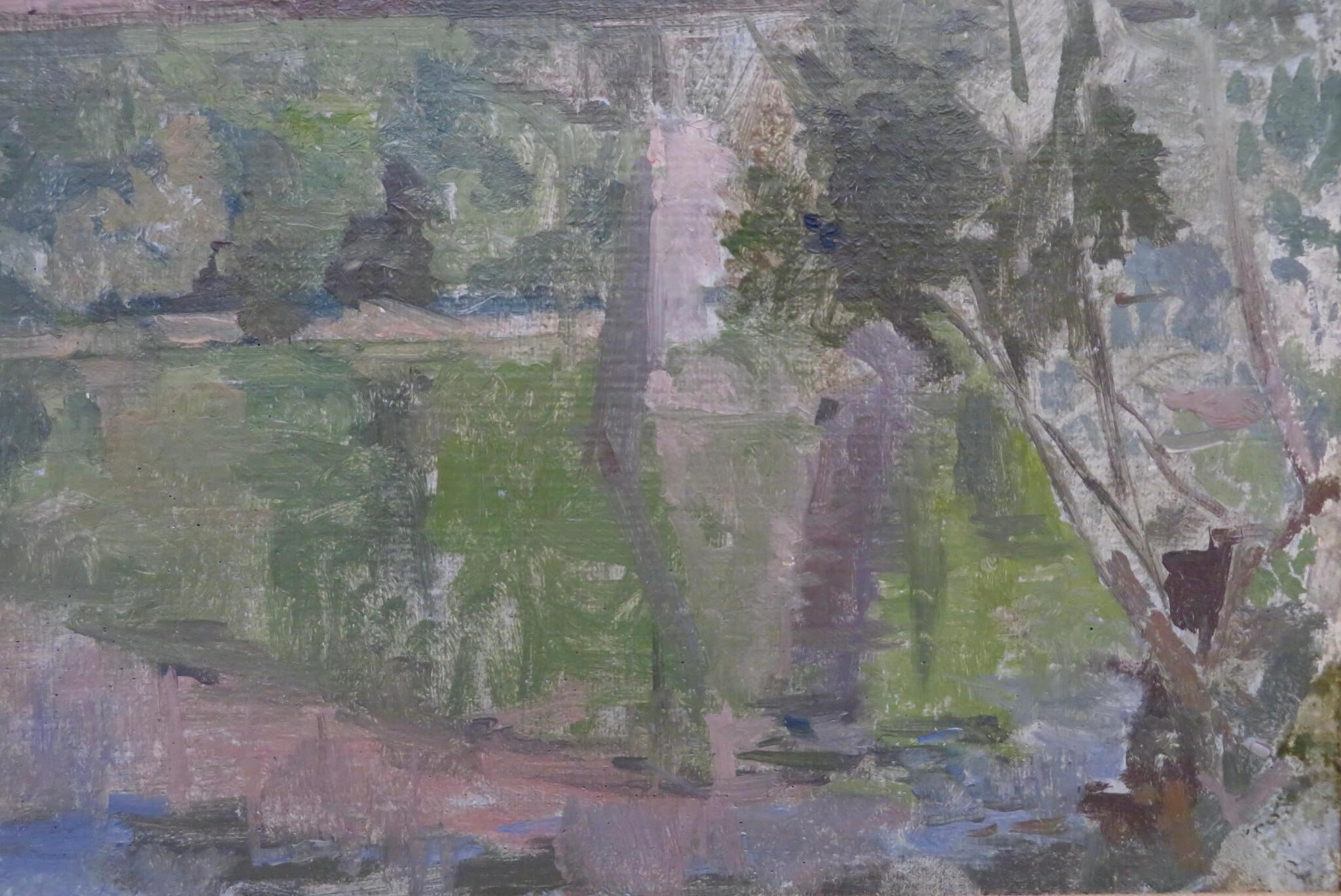 Peter Greenham RA (1909-1992) Pittura ad olio post impressionista britannica FRANCIA 3