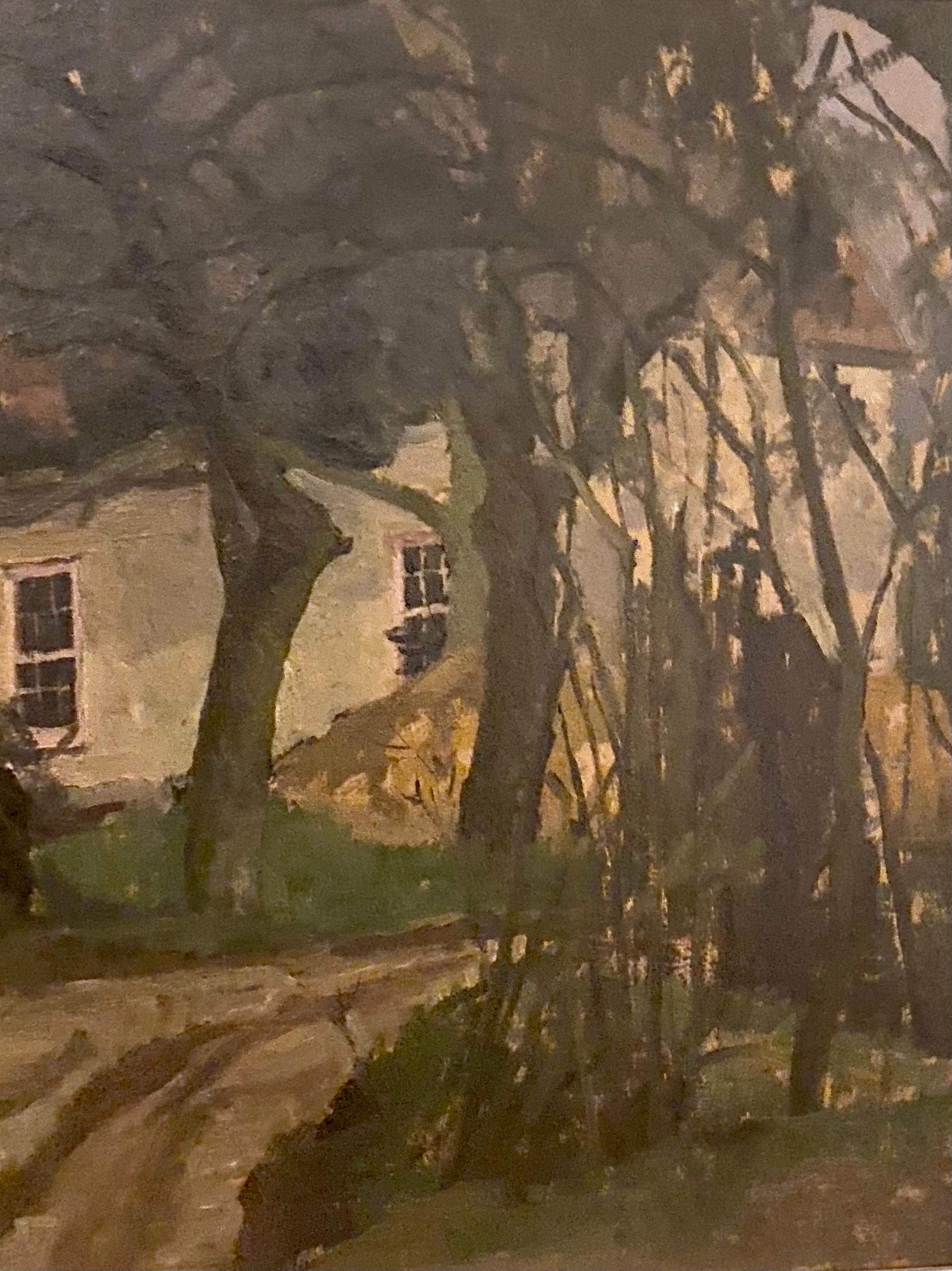 Peter Greenham 'British' The House in the woods, Oil On Board In Good Condition For Sale In London, GB