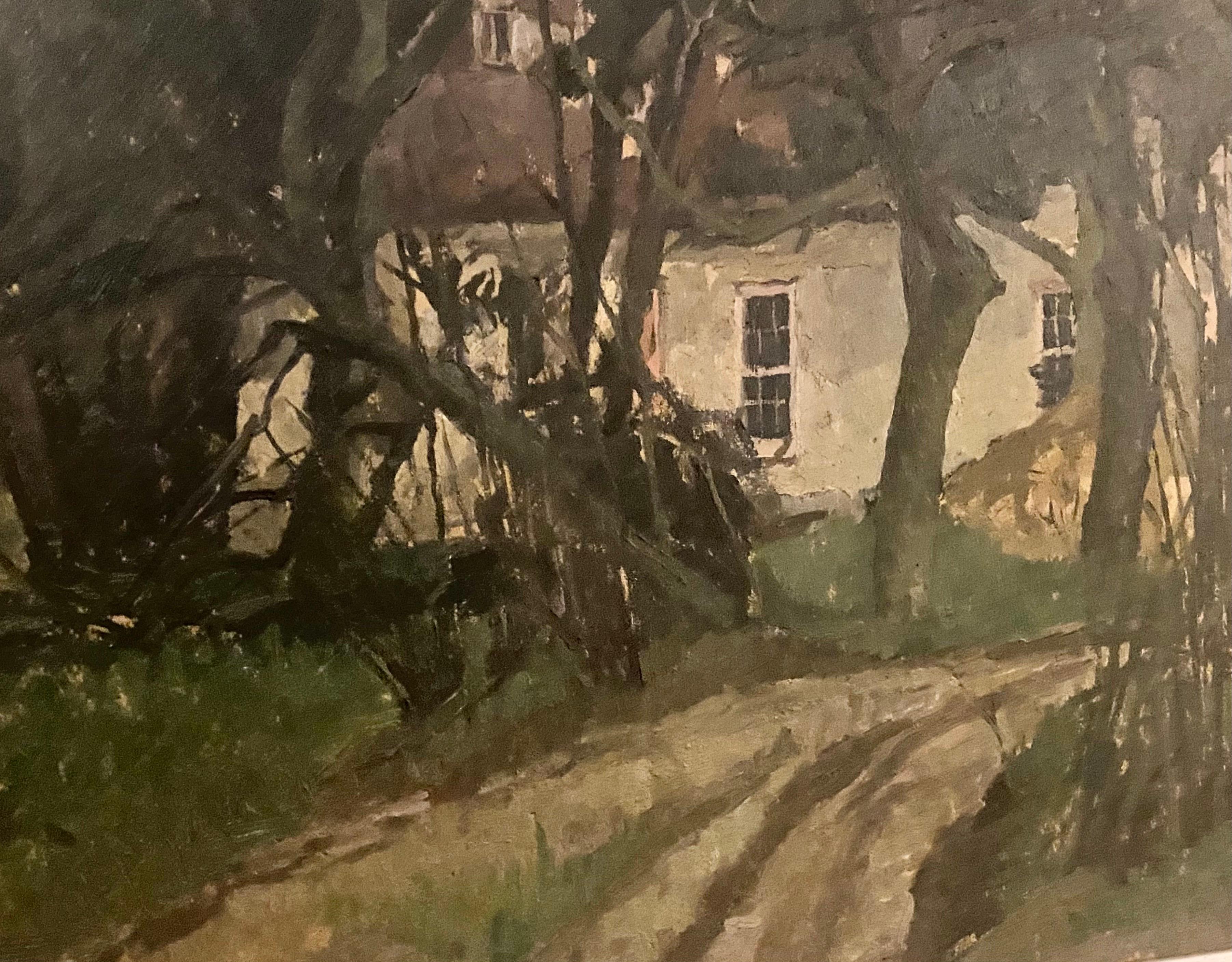 Peter Greenham 'British' The House in the woods, Oil On Board In Good Condition For Sale In London, GB