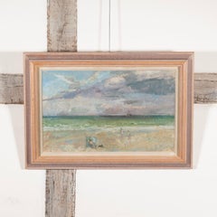 Beach Scene, Norfolk Coast, Oil on Board Painting by Peter Greenham