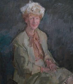 Lady Priscilla Burton - British art 20thC Impressionist portrait oil painting