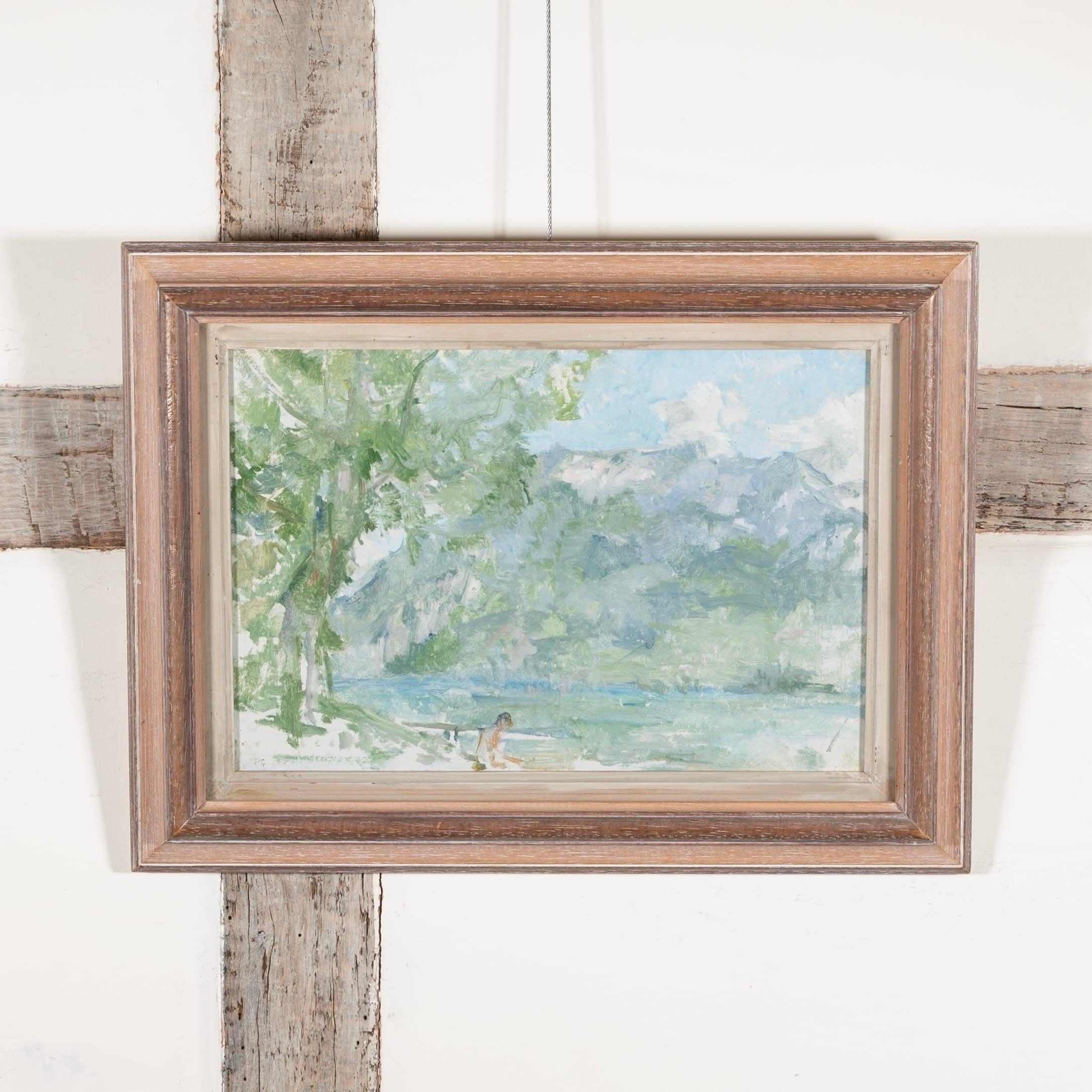 Lago di Annecy, dipinto olio su tavola di Peter Greenham in vendita 1