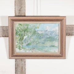 Lake Annecy, Oil on Board Painting by Peter Greenham