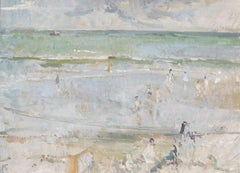 Mundesley Beach, Norfolk, Oil on Board Painting by Peter Greenham