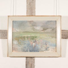 Playing on the Beach, Oil on Board Painting by Peter Greenham