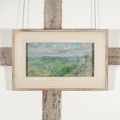 Simonside, Northumberland - 20th Century Green Landscape Oil Painting with Cloud