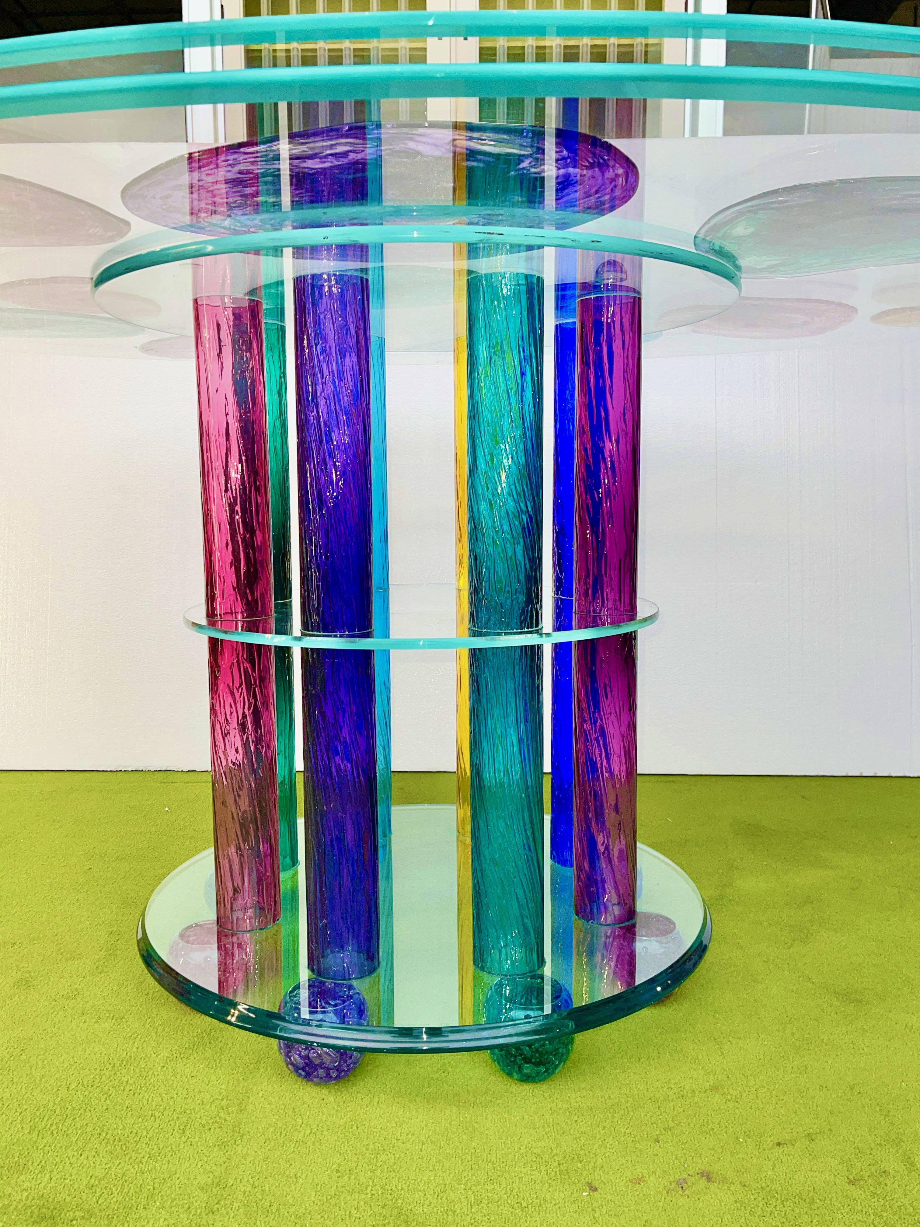 Peter Greenwood Ovaler Esstisch aus Kunstglas im Angebot 4