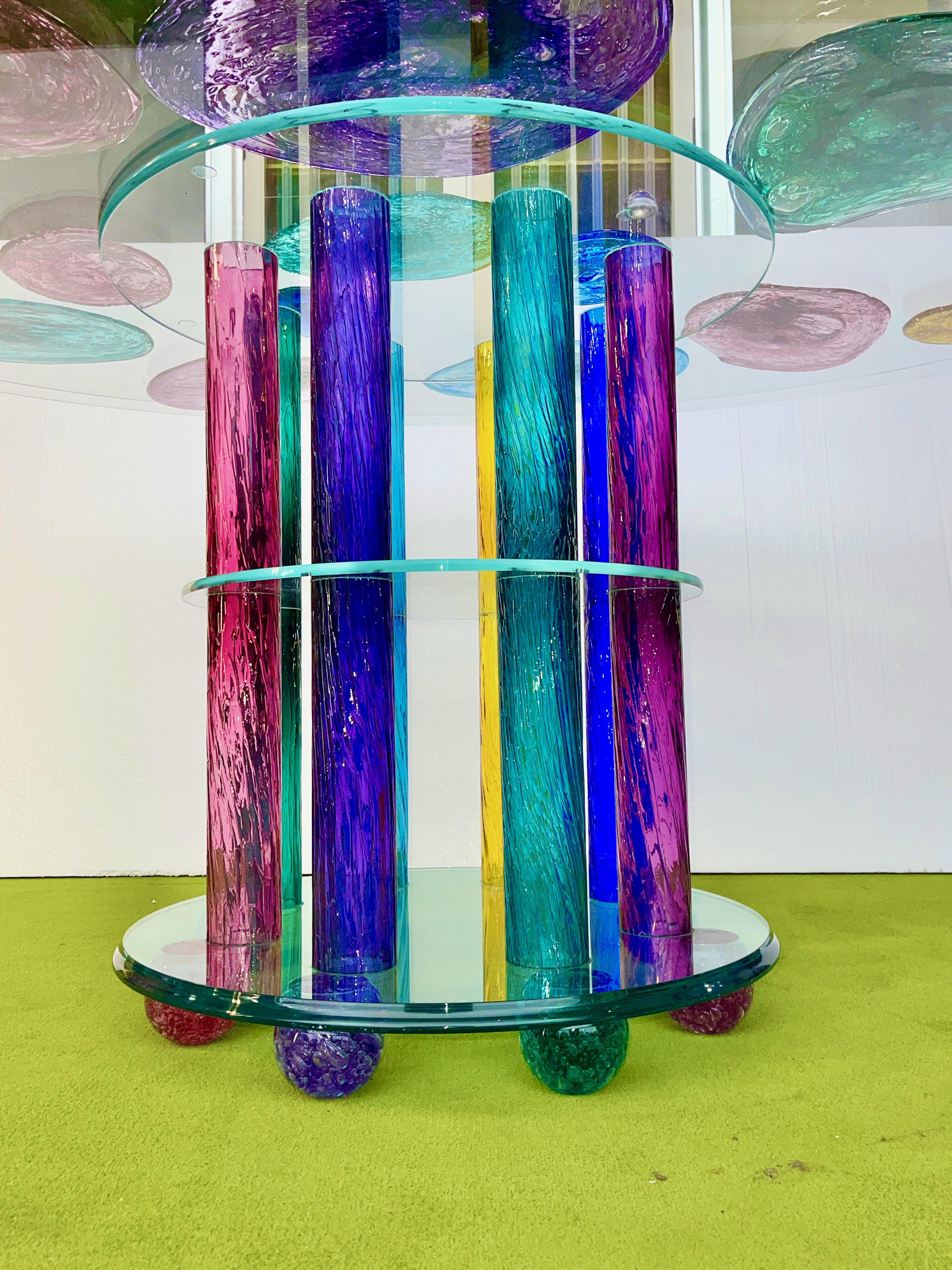 Peter Greenwood Ovaler Esstisch aus Kunstglas im Angebot 5