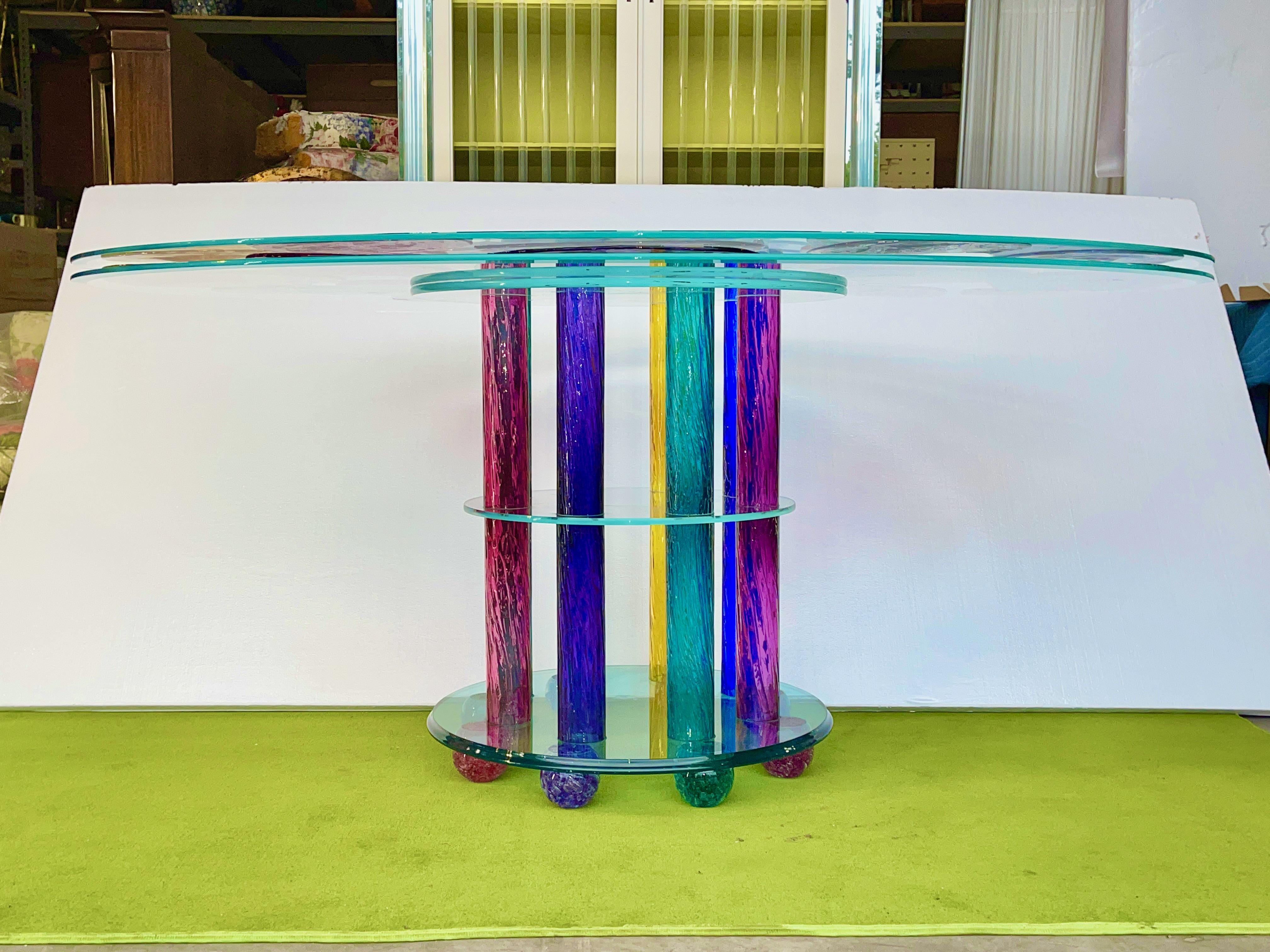Peter Greenwood Ovaler Esstisch aus Kunstglas im Angebot 10