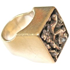 Peter Guy Watson Vintage Modernist Hallmarked Silver Ring, London, 1973