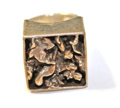 Peter Guy Watson Vintage Modernist Hallmarked Silver Ring, London, 1973