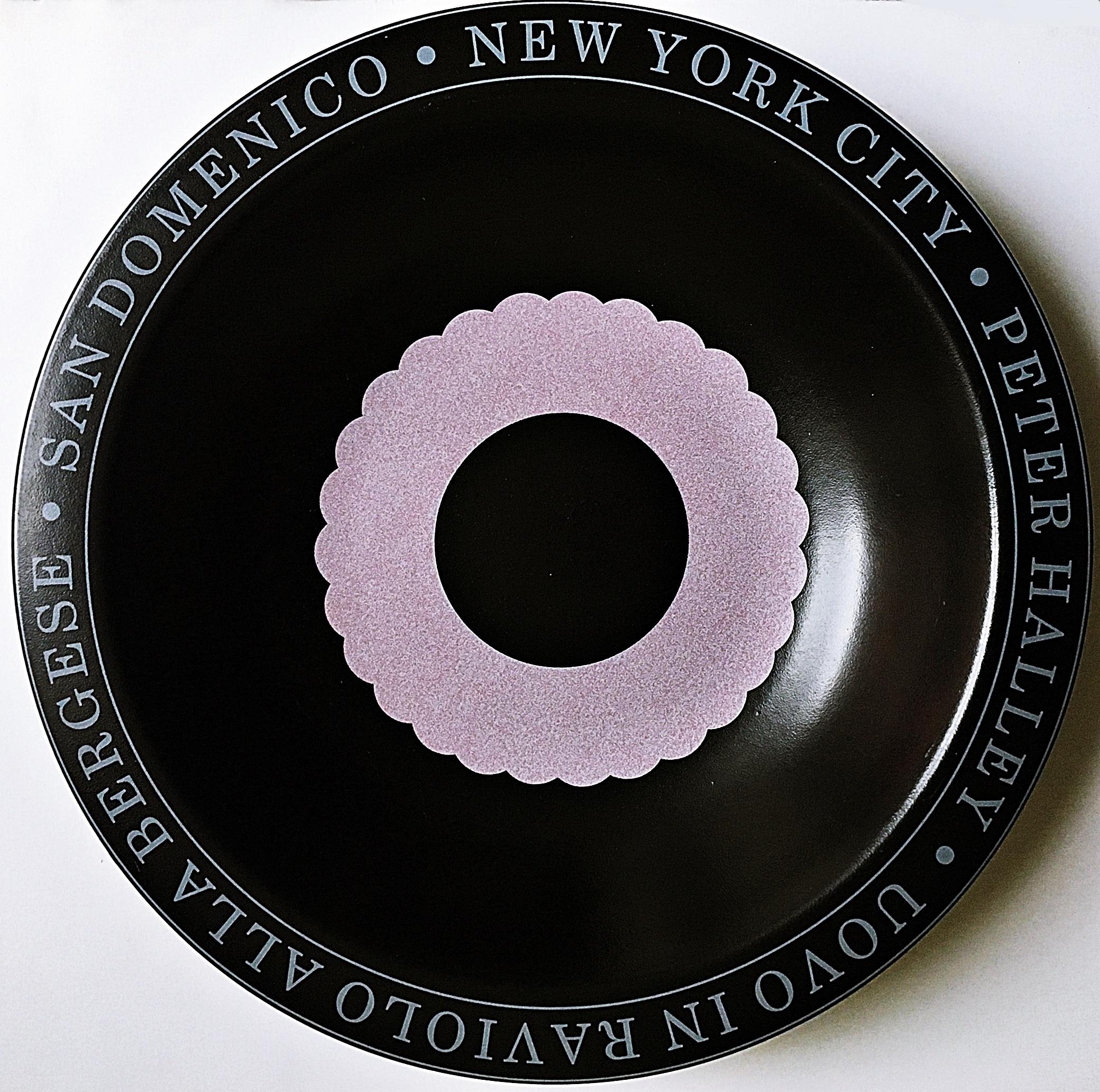 Limited Edition ceramic plate Uovo In Raviolo Alla Bergese, San Domenico NY S/N - Mixed Media Art by Peter Halley
